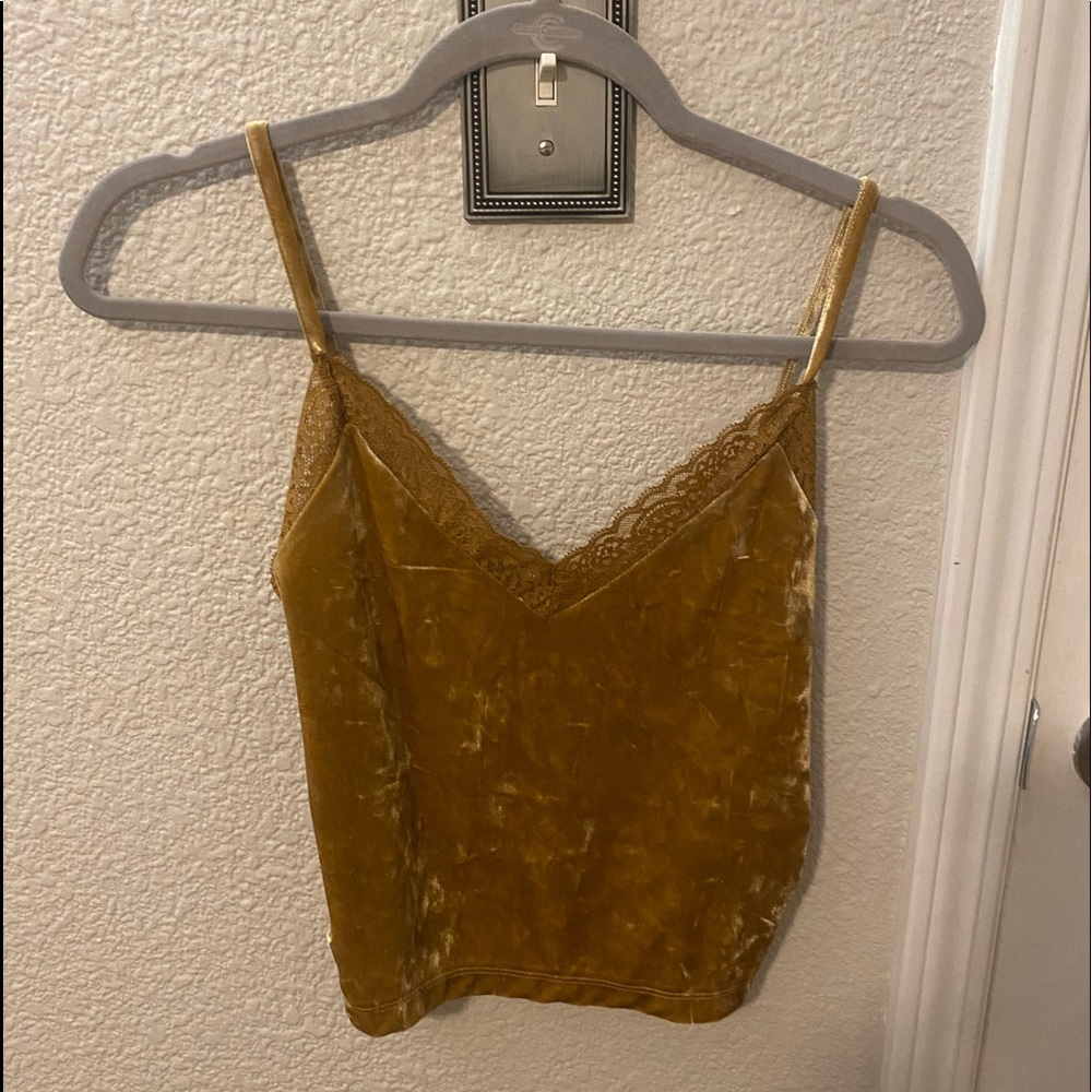 Forever 21 velvet crop with lace trim